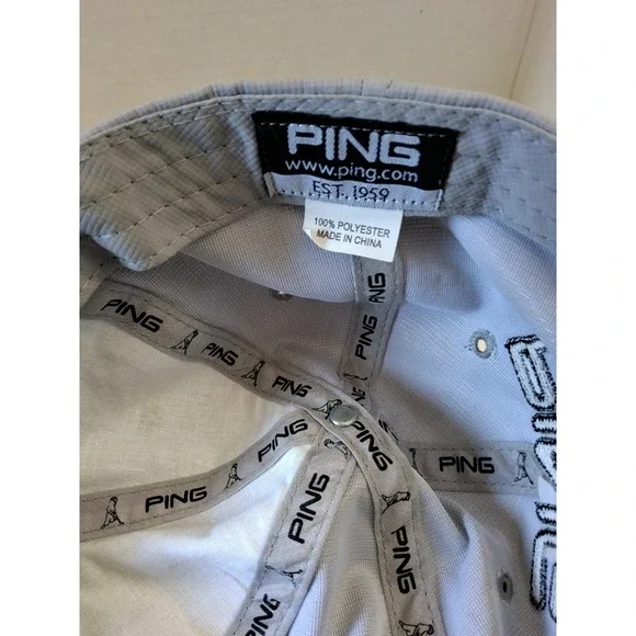 Ping G30 Unisex Adult  Gray & Black Adjustable Golf Embroidered Hat 100% Polyest - Picture 7 of 7